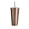 Rose Gold Stainless Steel Tumbler with Straw